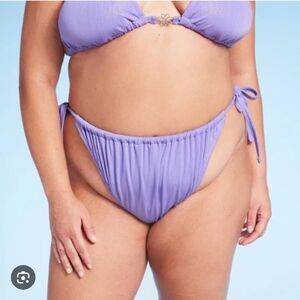 *NWT Wild Fable Size X (14-16) Purple Sparkly Side Tie Bikini Swim Bottom
